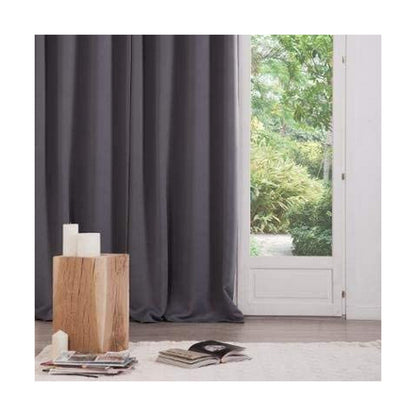 Cortinas  Opaco Cinzento Poliéster 2 Unidades (135 x 240 cm)