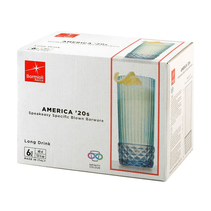 Conjunto de Copos Azul 6 Unidades em Vidro (400 ml)