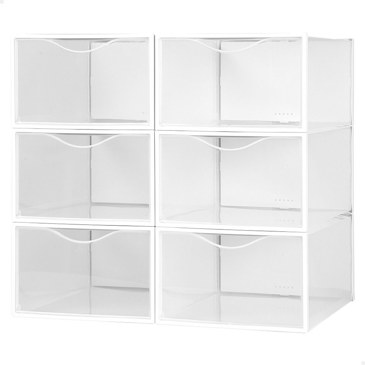 Caixa de sapatos empilhável Max Home Branco 6 Unidades Polipropileno ABS 23 x 14,5 x 33,5 cm