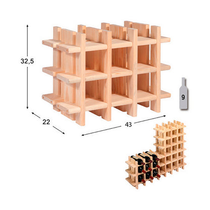 Suporte para garrafas Evolutivo rioja Castanho Pinheiro (43 x 22 x 32,5 cm)