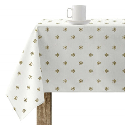 Toalha resinada antinódoas Muaré Snowflakes Gold 300 x 140 cm