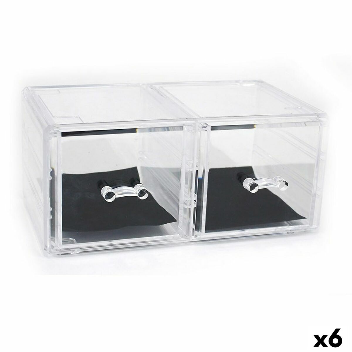 Organizador Multiusos em Plástico Transparente 23,8 x 15,3 x 10,8 cm (6 Unidades)