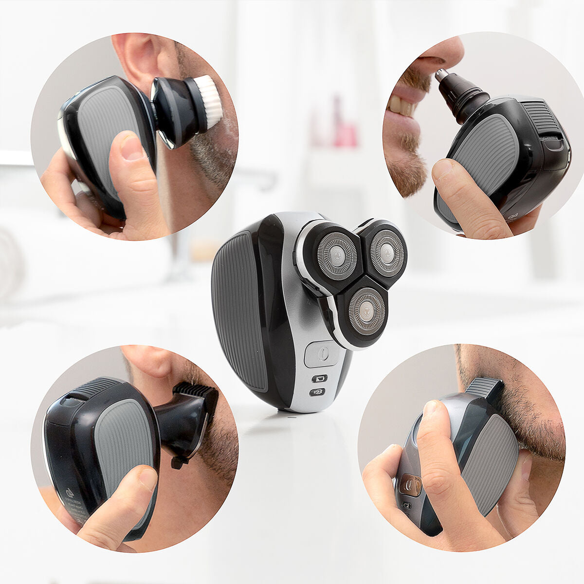 Máquina de Barbear Recarregável Ergonómica Multifunções 5 em 1 Shavestyler InnovaGoods