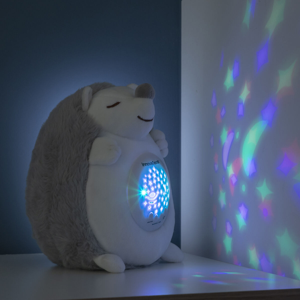 Porco-Espinho de Peluche com Ruído Branco e Projetor de Luz de Presença Spikey InnovaGoods