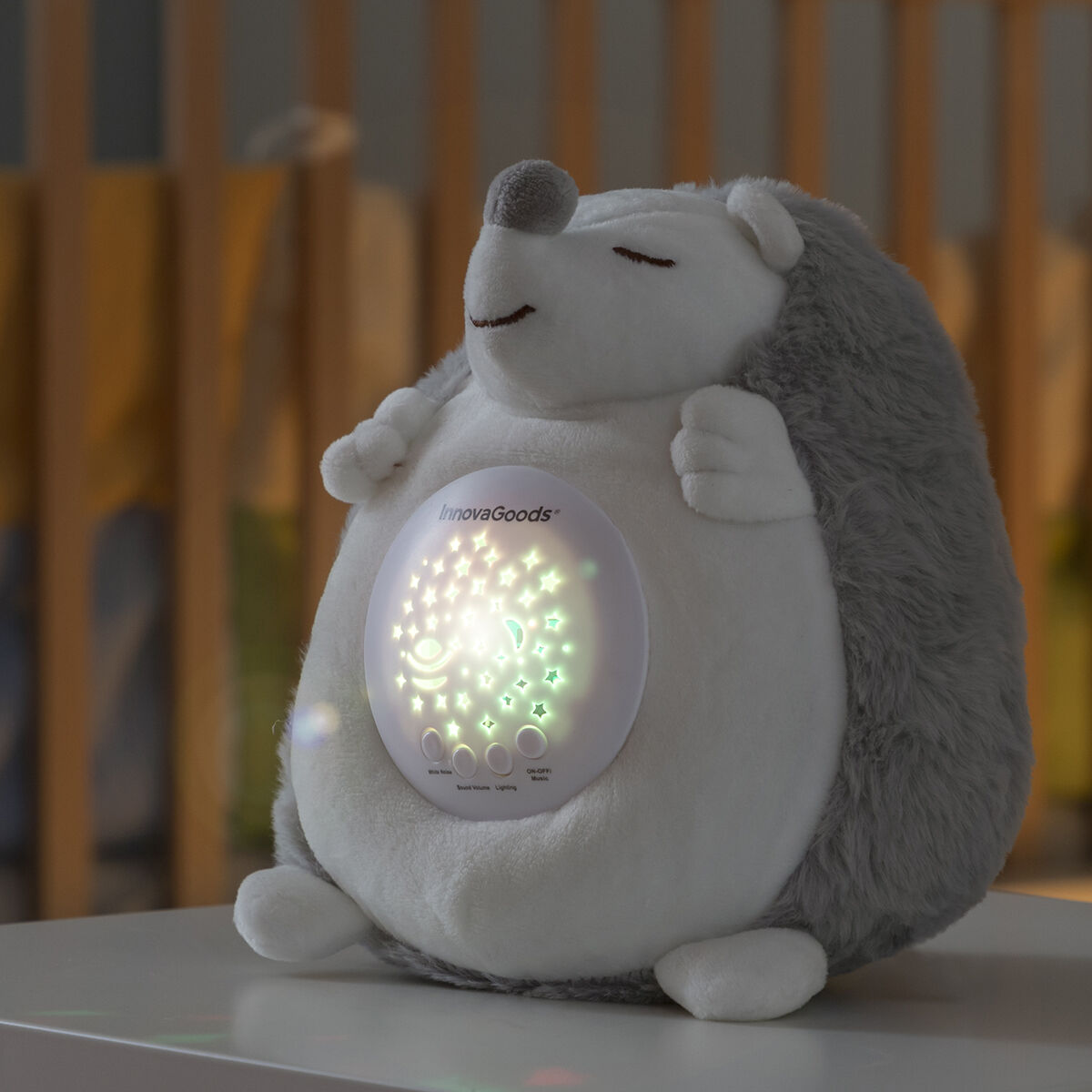 Porco-Espinho de Peluche com Ruído Branco e Projetor de Luz de Presença Spikey InnovaGoods