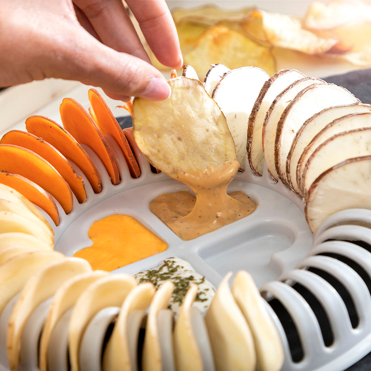 Conjunto para Fritar Batatas no Micro-ondas com Lâmina e Receitas Chipit