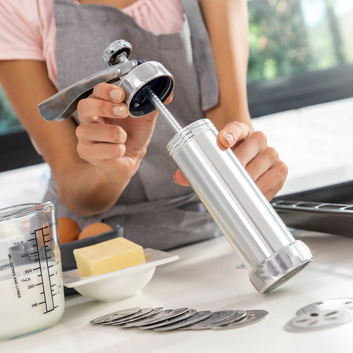 Máquina para Fazer Bolachas e Saco Pasteleiro 2em1 Prekies