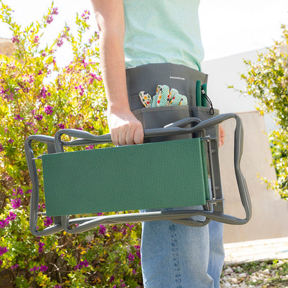 Banco de Jardinagem Dobrável com Bolsa para Ferramentas 3 em 1