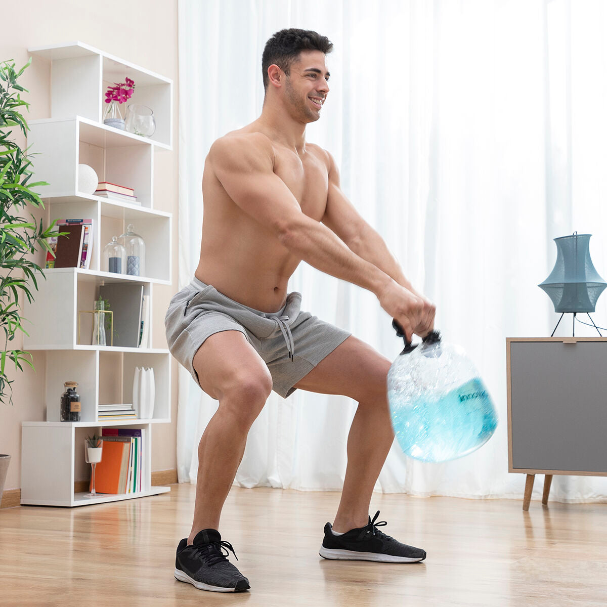 Peso Russo de Água para Treino Fitness com Guia de Exercícios Fibell InnovaGoods